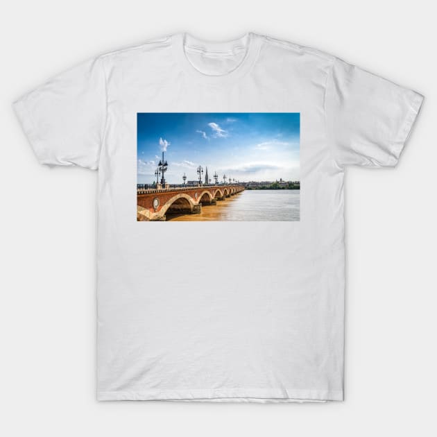 Ponte de Pierre in Bordeaux T-Shirt by JJFarquitectos